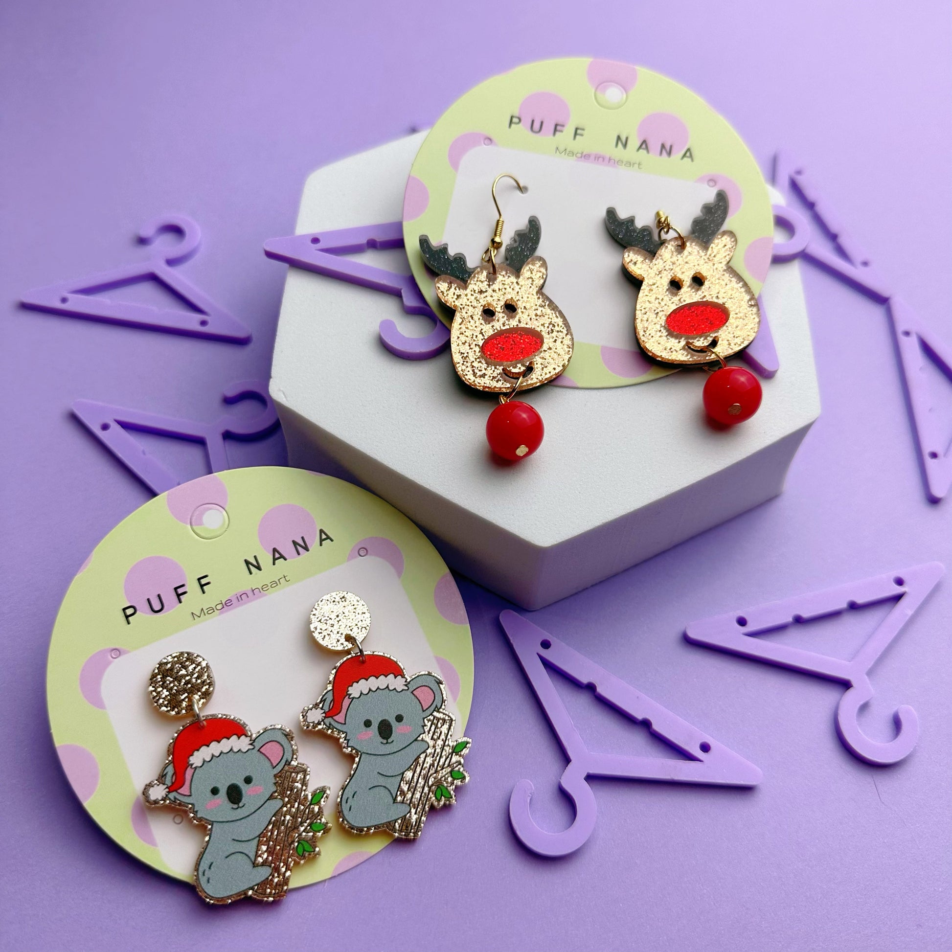 Christmas KOALA earrings puffnana 