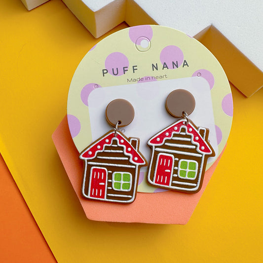 Gingerbread House earrings puffnana 