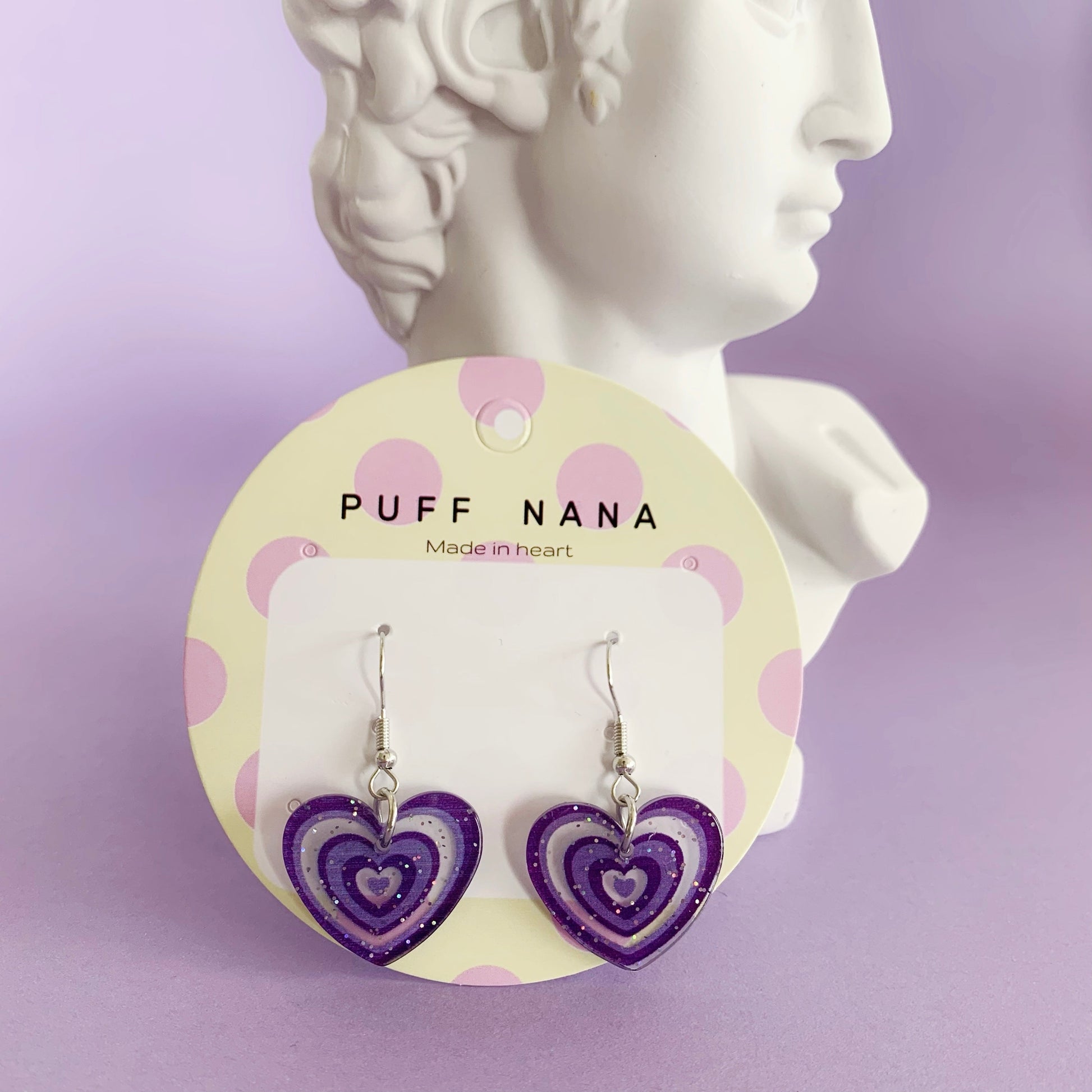 PUPPY LOVE earring puffnana purple 