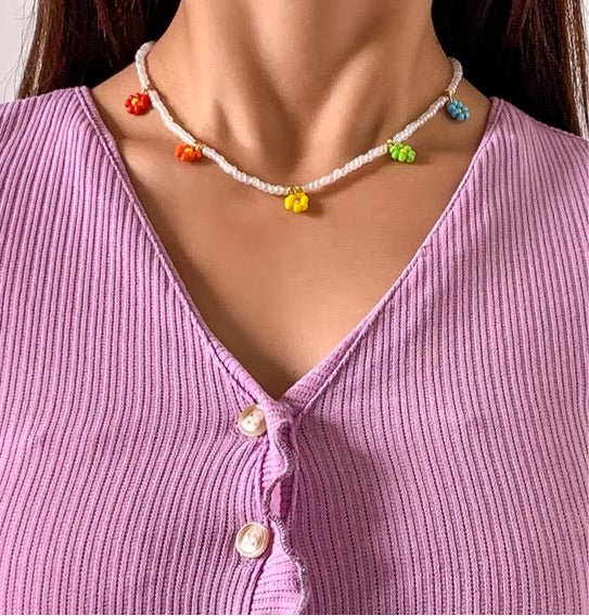 COLORFUL FLOWER NECKLACE puffnana 